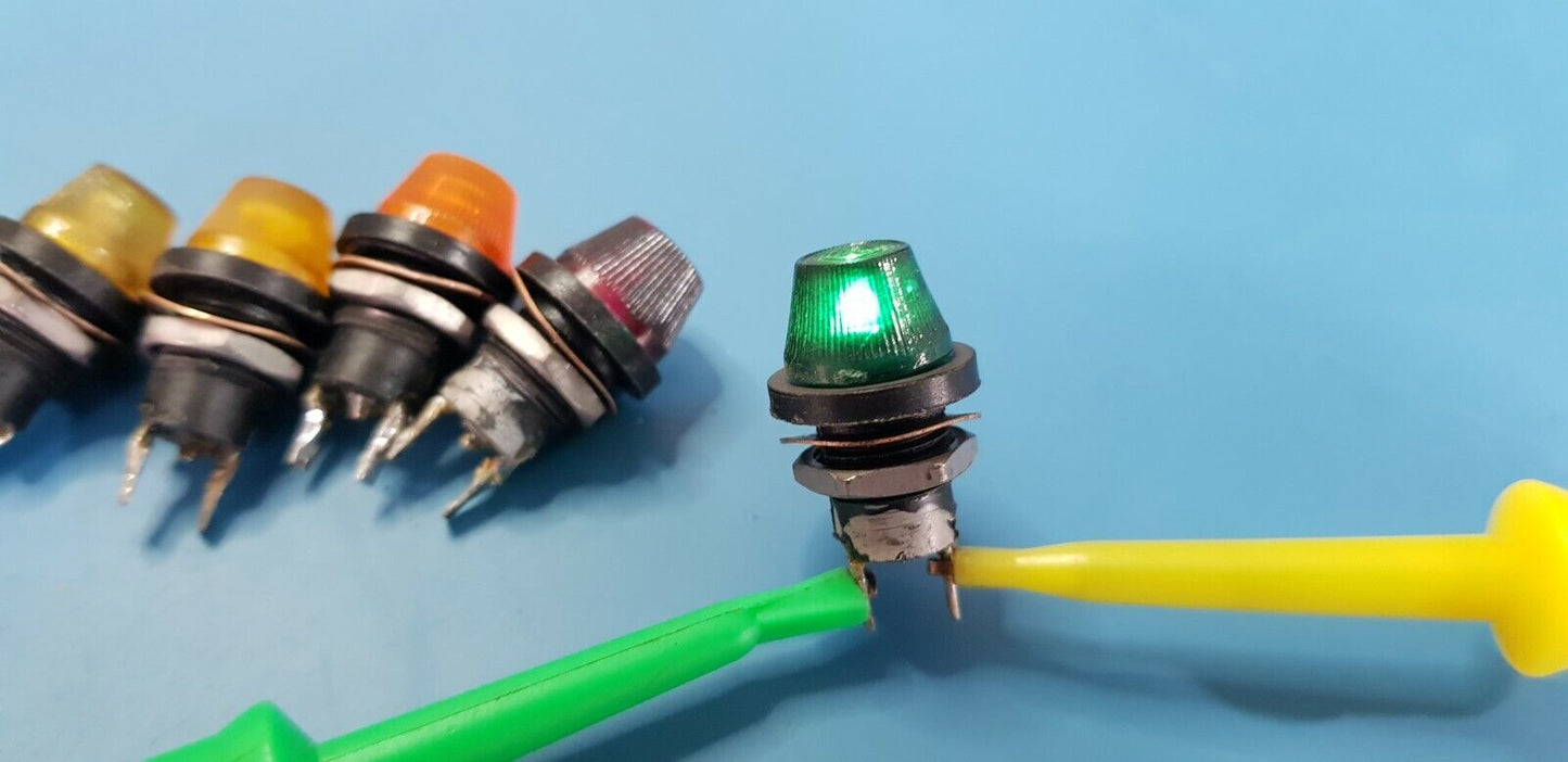 6pcs Panel Mount Indication Lights White Yellow Amber Orange Red Green EX MOD