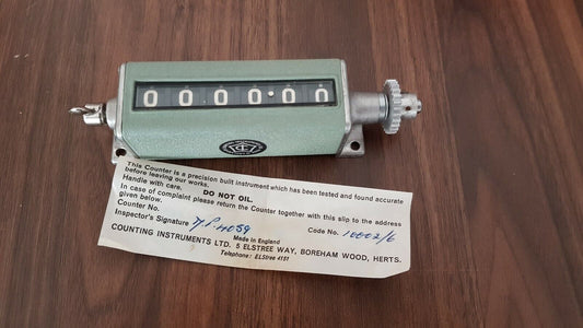 Vintage Mechanical Counter Vintage Military Part 6 Digit
