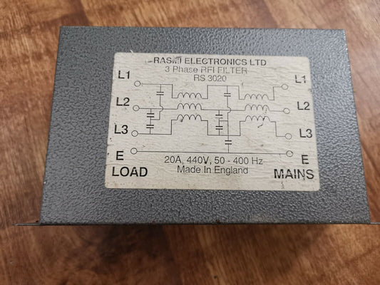 Power Line RFI 3 Phase 20A 440V AC 50Hz To 400Hz  RS3020