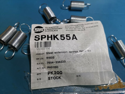 SPHK55A Steel Extension Spring 10pcs  15mm Diameters 55mm Length