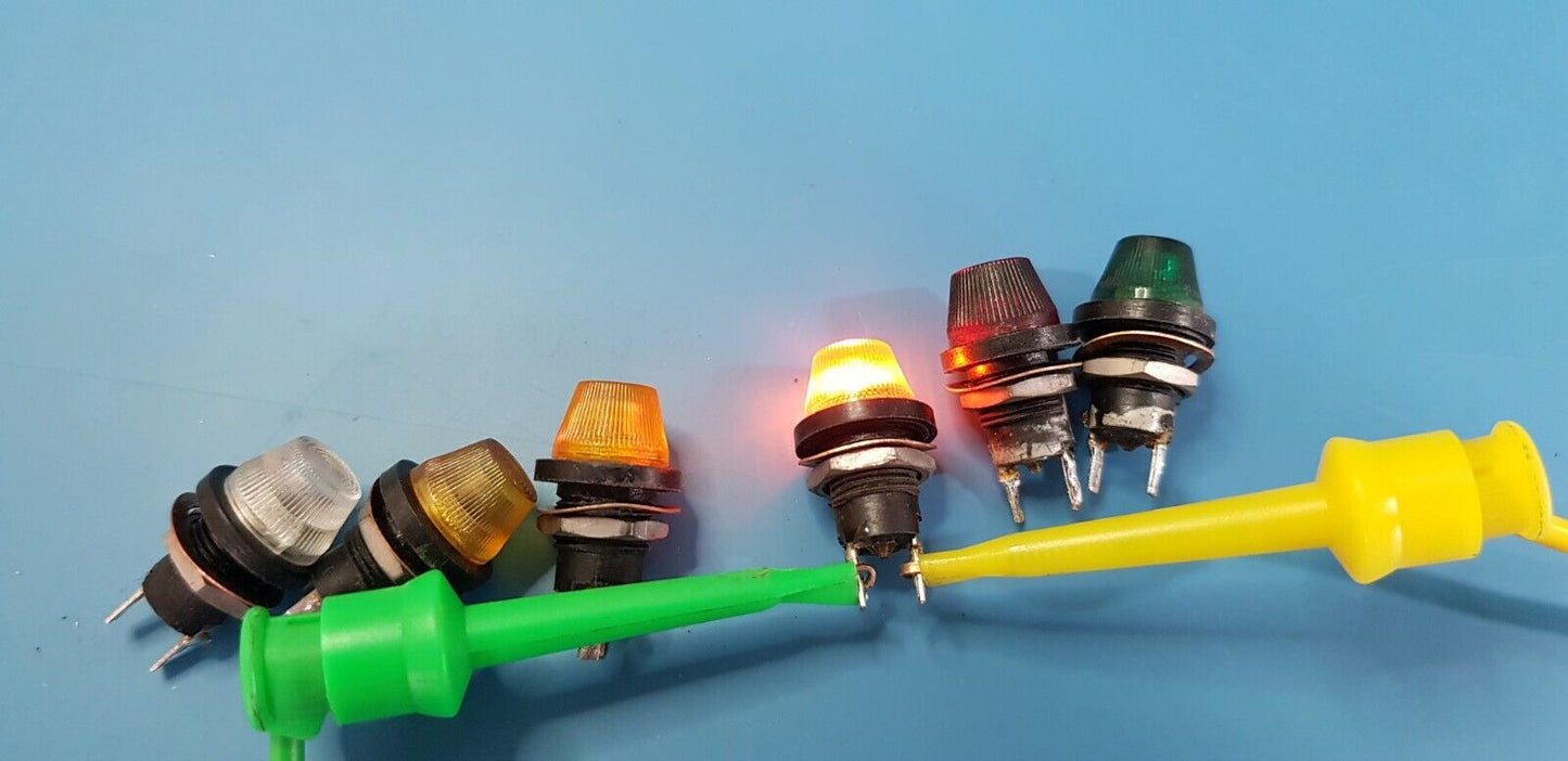 6pcs Panel Mount Indication Lights White Yellow Amber Orange Red Green EX MOD
