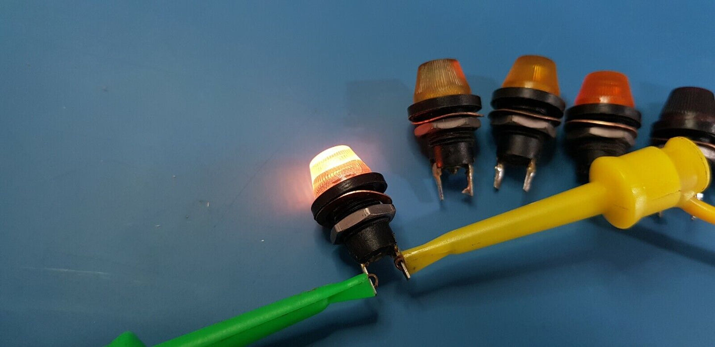 6pcs Panel Mount Indication Lights White Yellow Amber Orange Red Green EX MOD