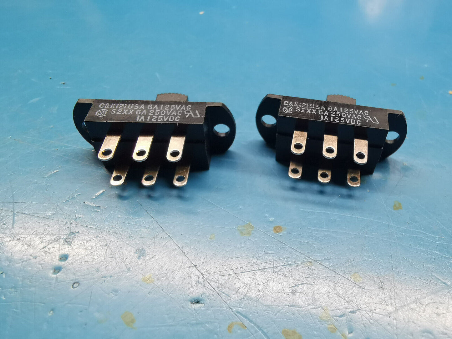 2pcs Genuine C&K S Series Slider Switch 6A 250VAC 1A 125v DC