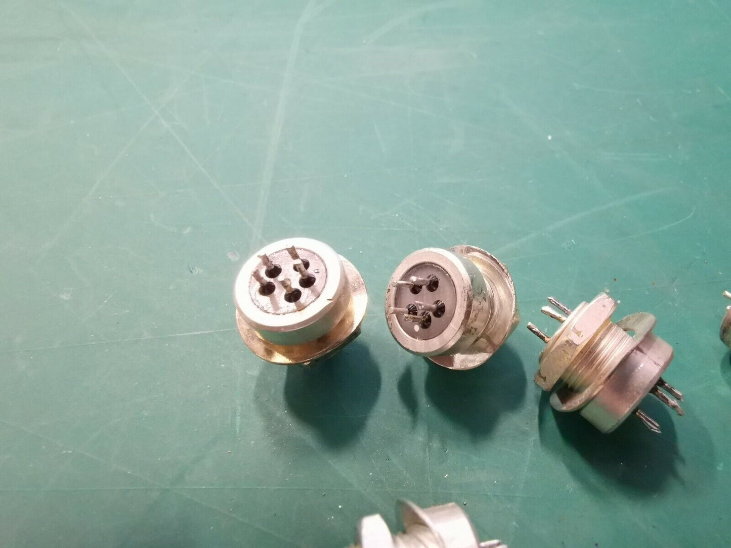 2pcs 5 Pin Feedthrough Connector  Panel Mount Military Part