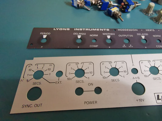 Lyons PG73N Pulse Generator Parts  Front Plate Knobs Switches