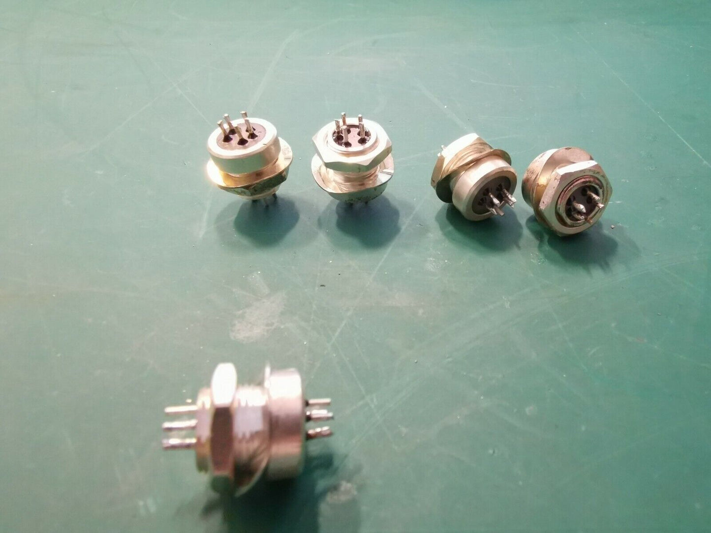 2pcs 5 Pin Feedthrough Connector  Panel Mount Military Part
