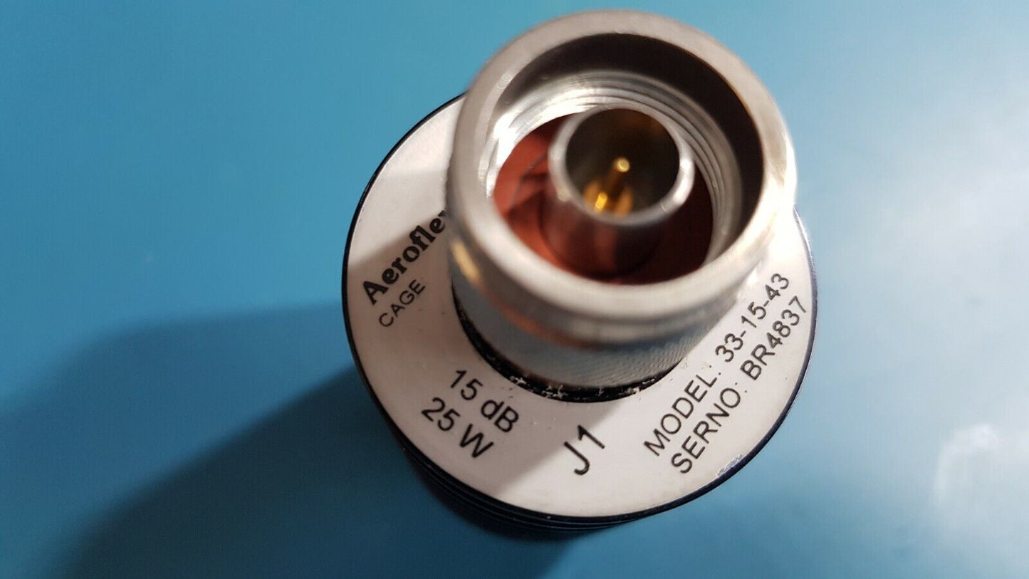 Weinschel 33-15-43 DC To 8.5GHz 15dB Attenuator 25W