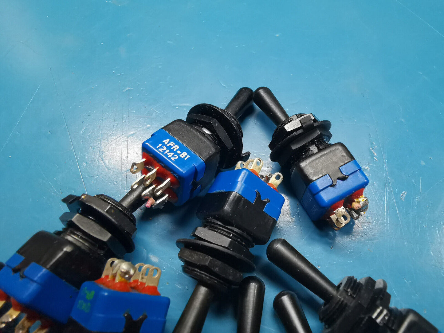 12pcs APEM Toggle Switch Mil Spec ON ON Spring Loaded To One Corner