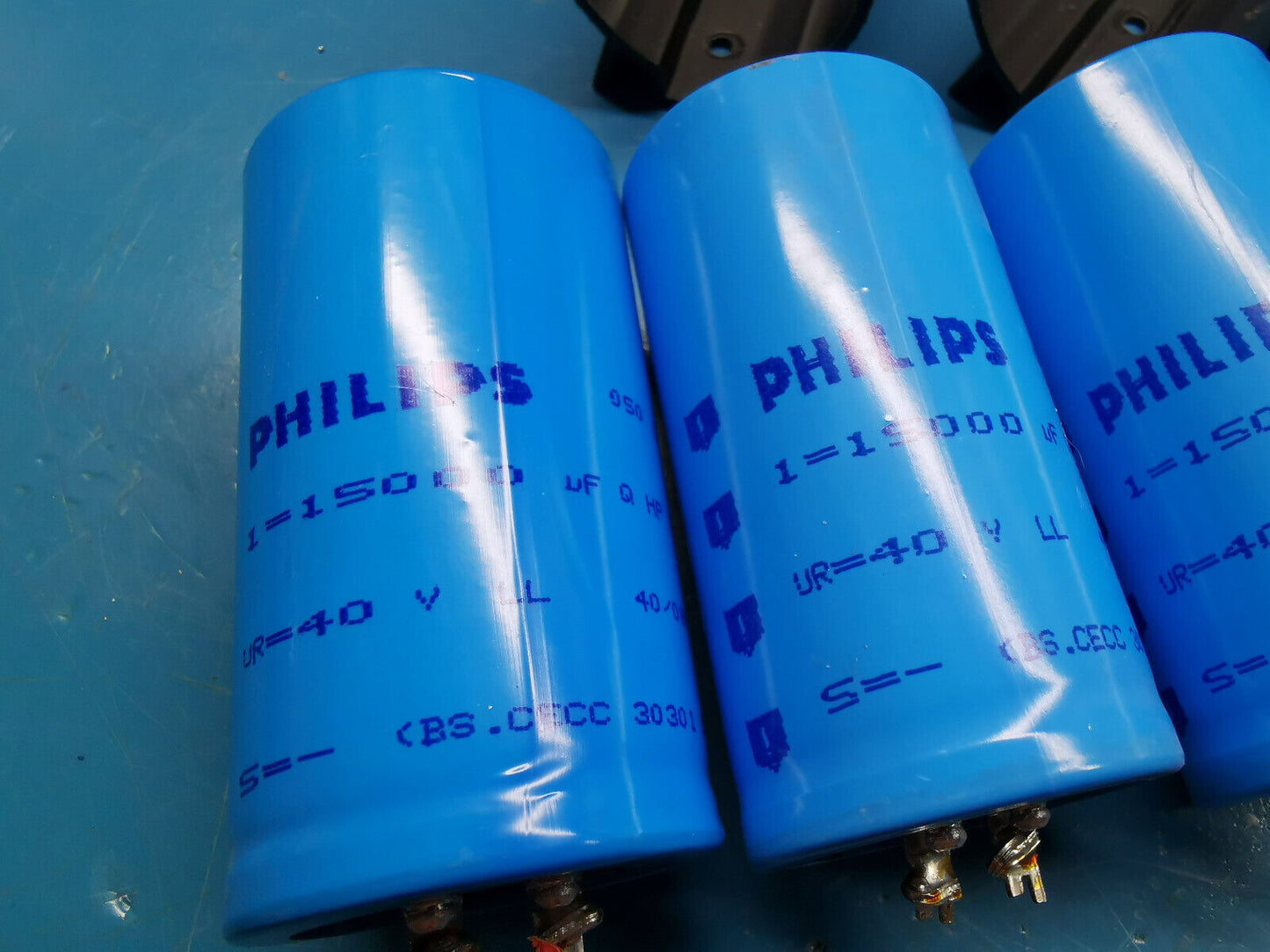 3pcs Philips 15000uF 40v Capacitor With Mounting Clips