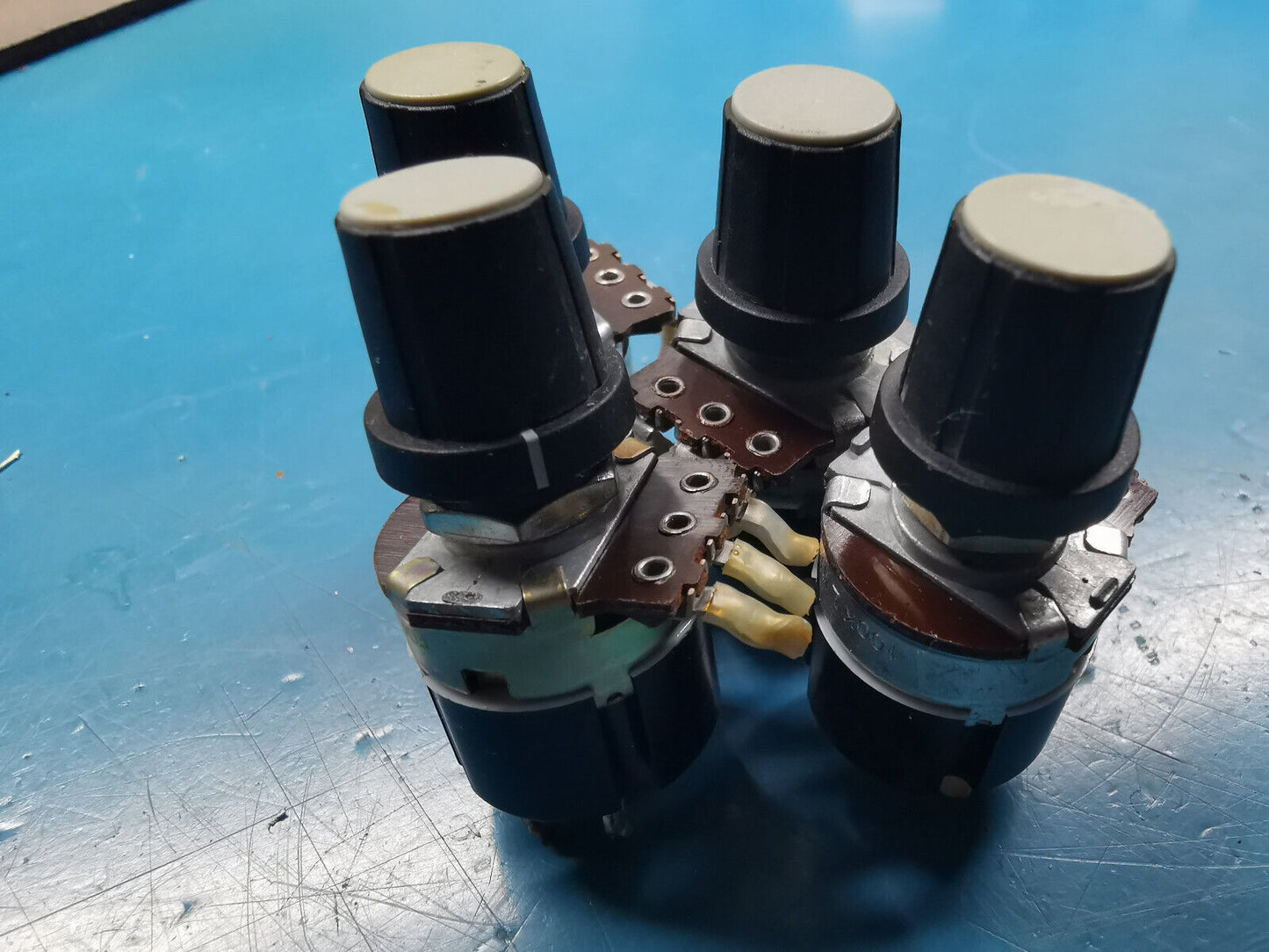 4pcs Vintage Egen 100K Linear Potentiometer With Pull Switch DPST 2A 250v AC