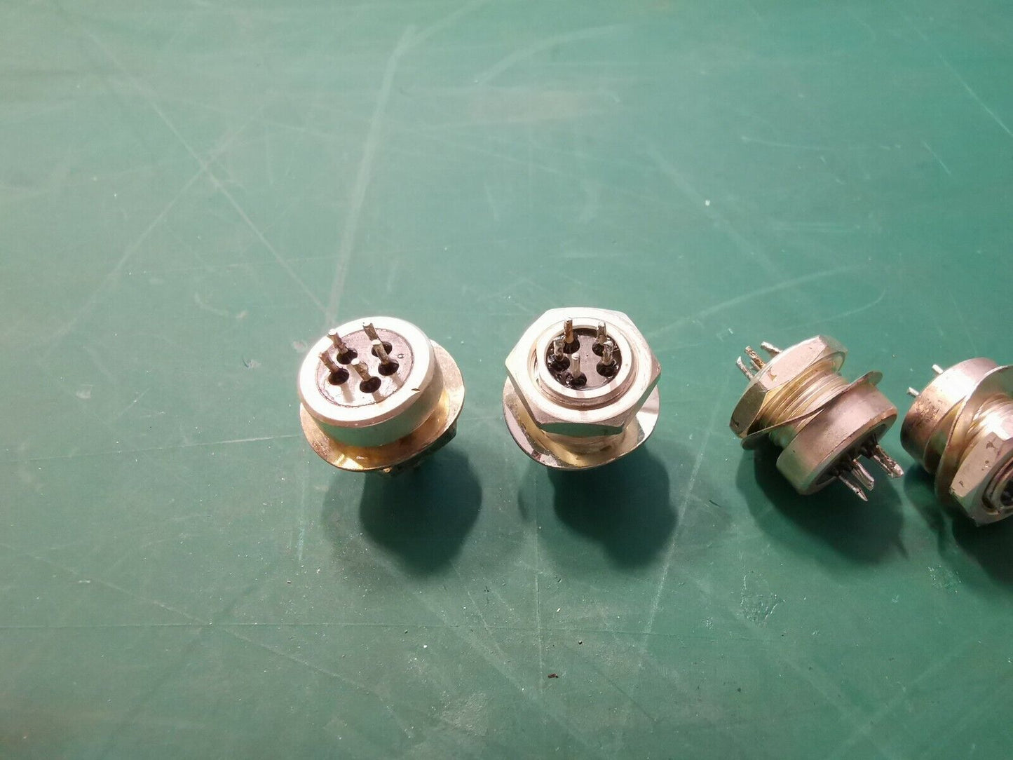 2pcs 5 Pin Feedthrough Connector  Panel Mount Military Part
