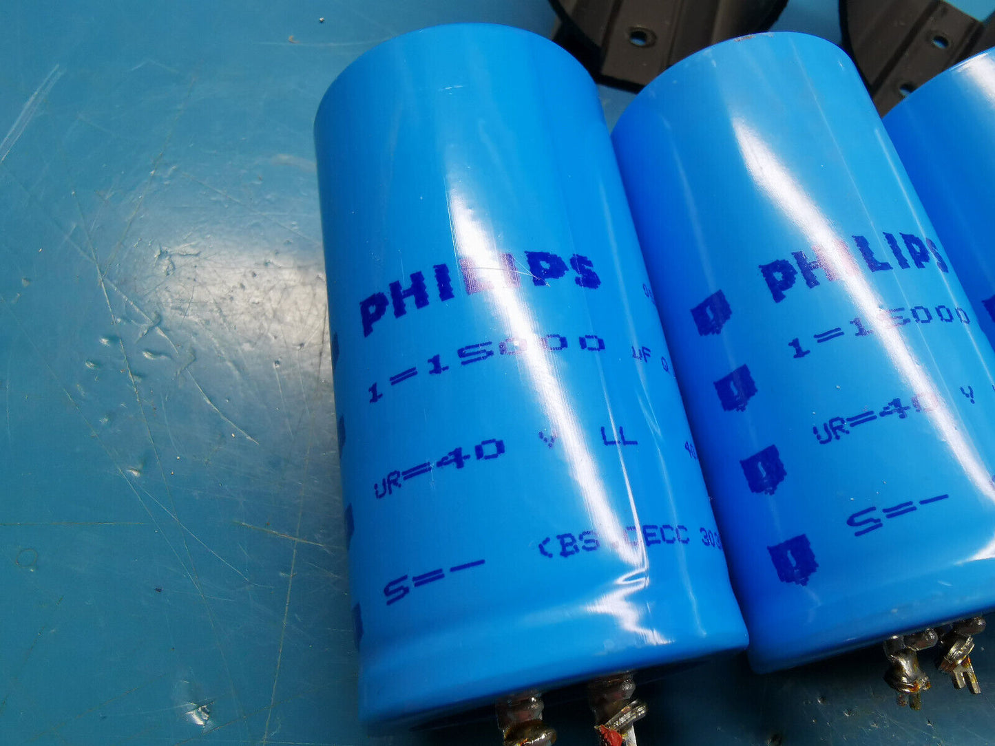 3pcs Philips 15000uF 40v Capacitor With Mounting Clips