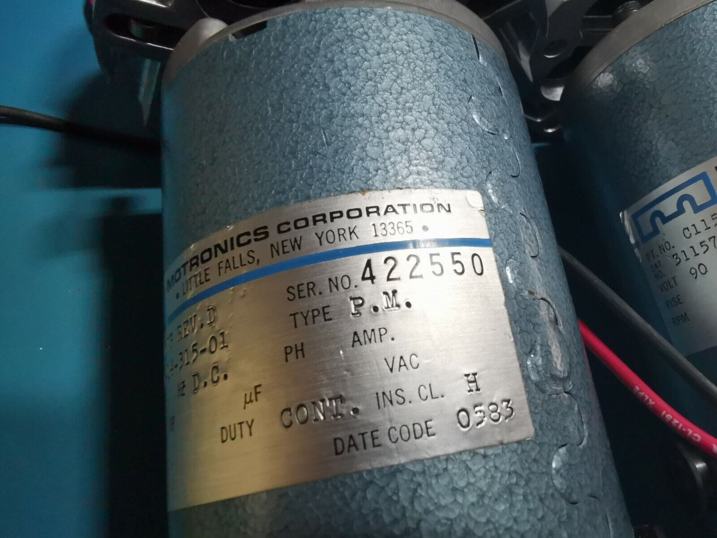 DC Motors With 2 Large Data Tape Heads Motronics  C11573 31157-14-315-01