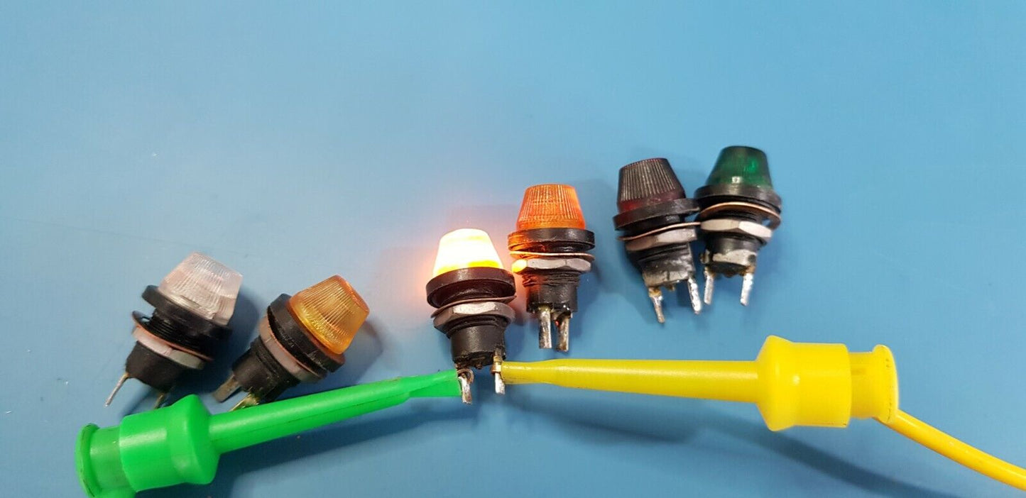 6pcs Panel Mount Indication Lights White Yellow Amber Orange Red Green EX MOD