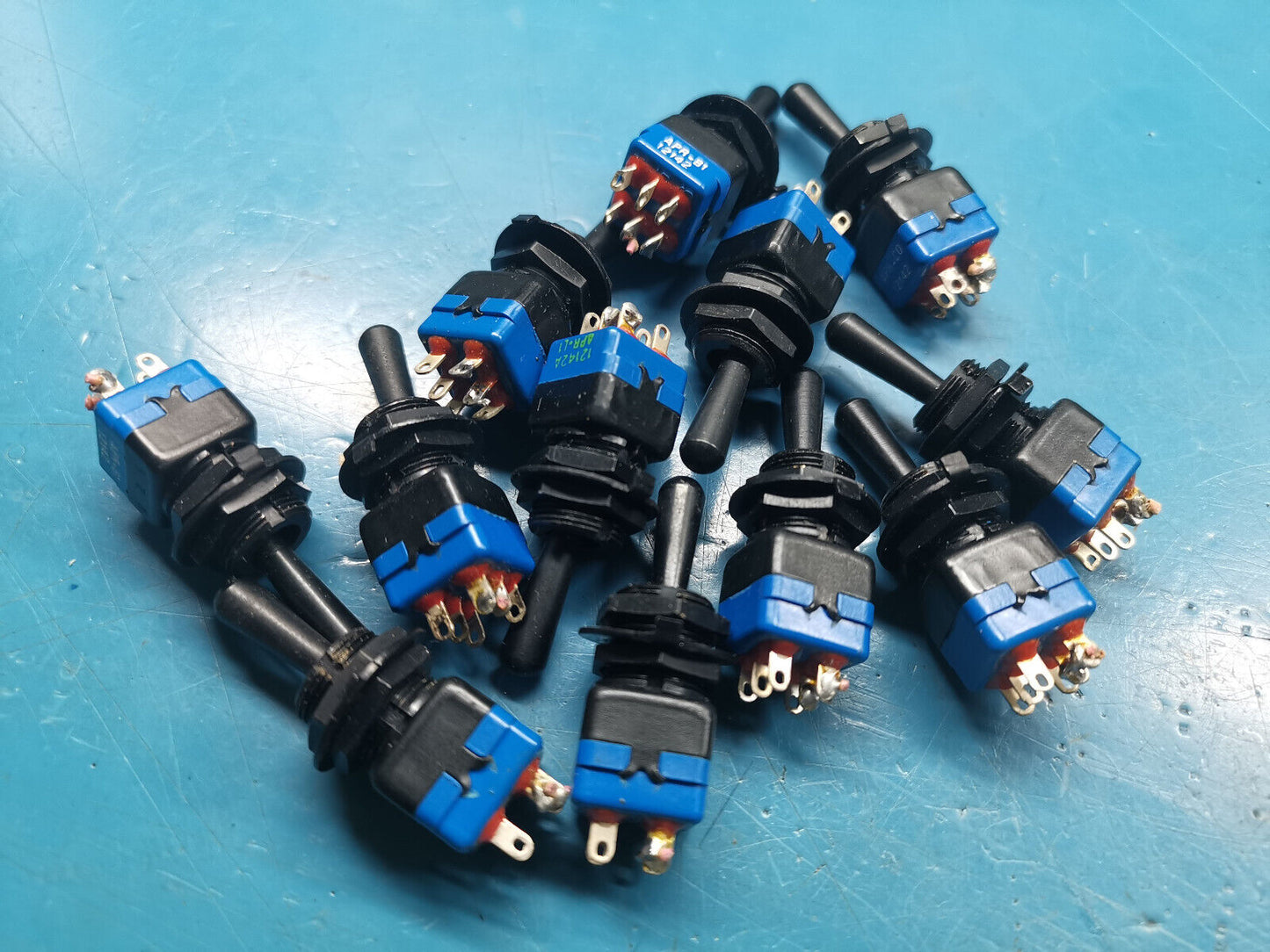 12pcs APEM Toggle Switch Mil Spec ON ON Spring Loaded To One Corner