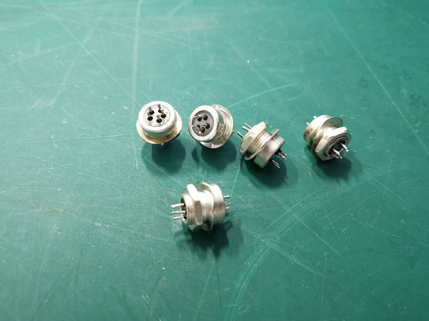2pcs 5 Pin Feedthrough Connector  Panel Mount Military Part