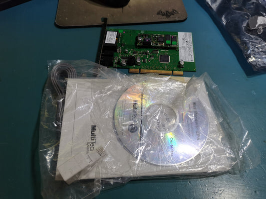 V.92 Voice Data Fax Modem MultiTech MultiModem ZPX MT9234ZPX-PCIE  With CD Rom