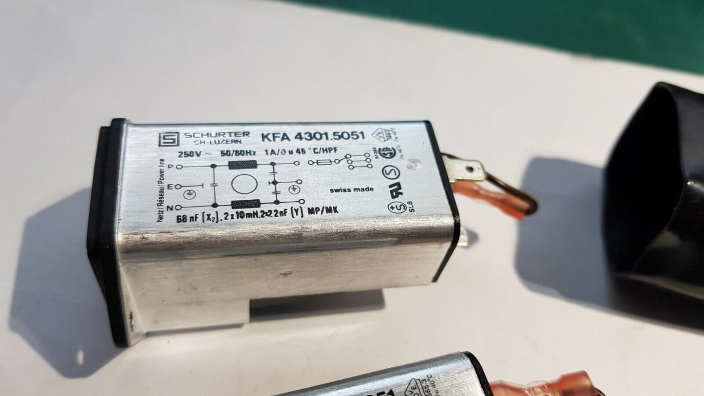 EMI RFI Power Entry Modules Line EMI Filters Schurter KFA 4301.5051 1A 250v