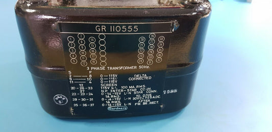 Vintage Gardners 3 Phase 50Hz Transformer Delta Connected