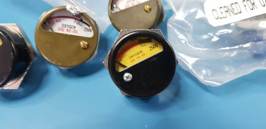 9pcs Oxygen Gauge Military Part  0 To 2500 Joblot