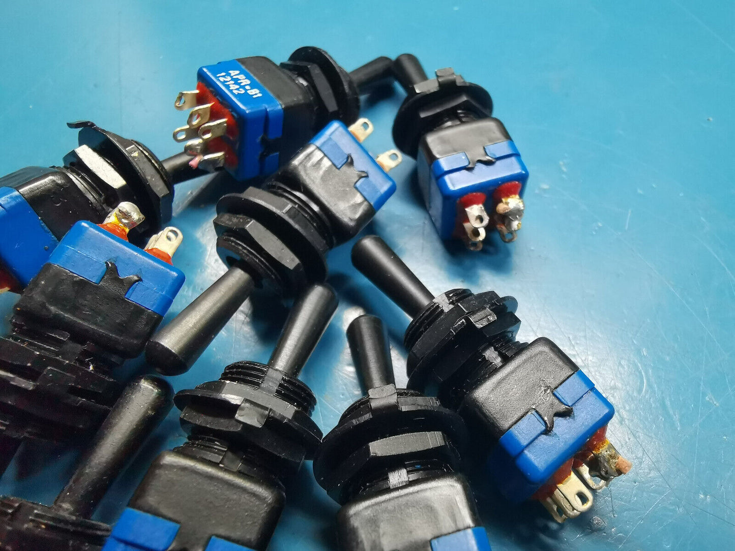 12pcs APEM Toggle Switch Mil Spec ON ON Spring Loaded To One Corner
