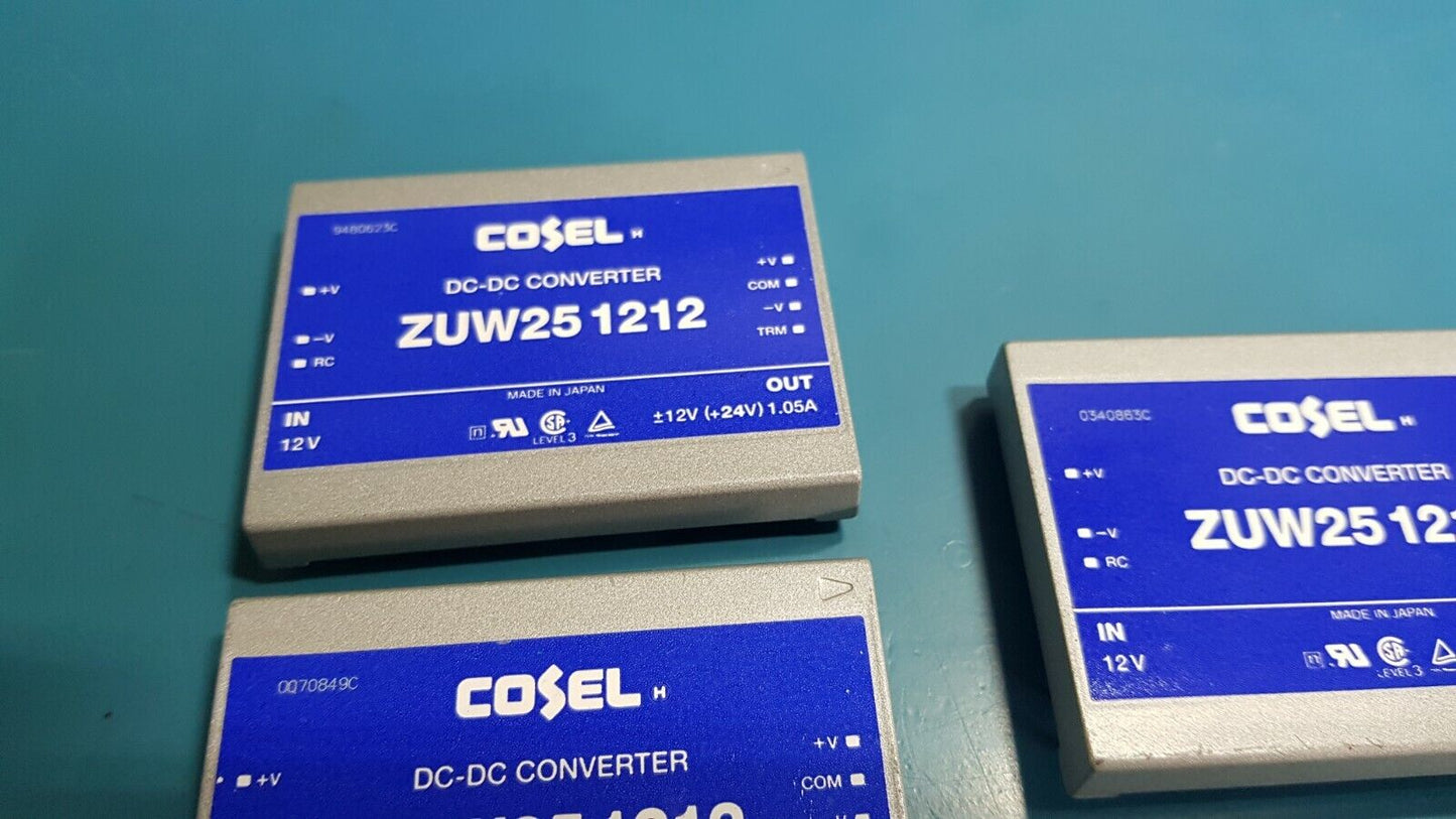 3pcs Cosel ZUW251212 Isolated DC DC Converter 12v In ±12VDC 1A Out
