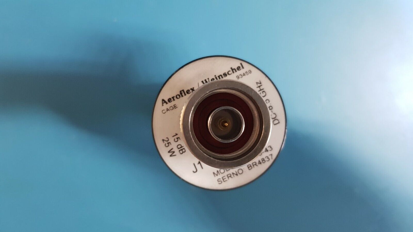 Weinschel 33-15-43 DC To 8.5GHz 15dB Attenuator 25W