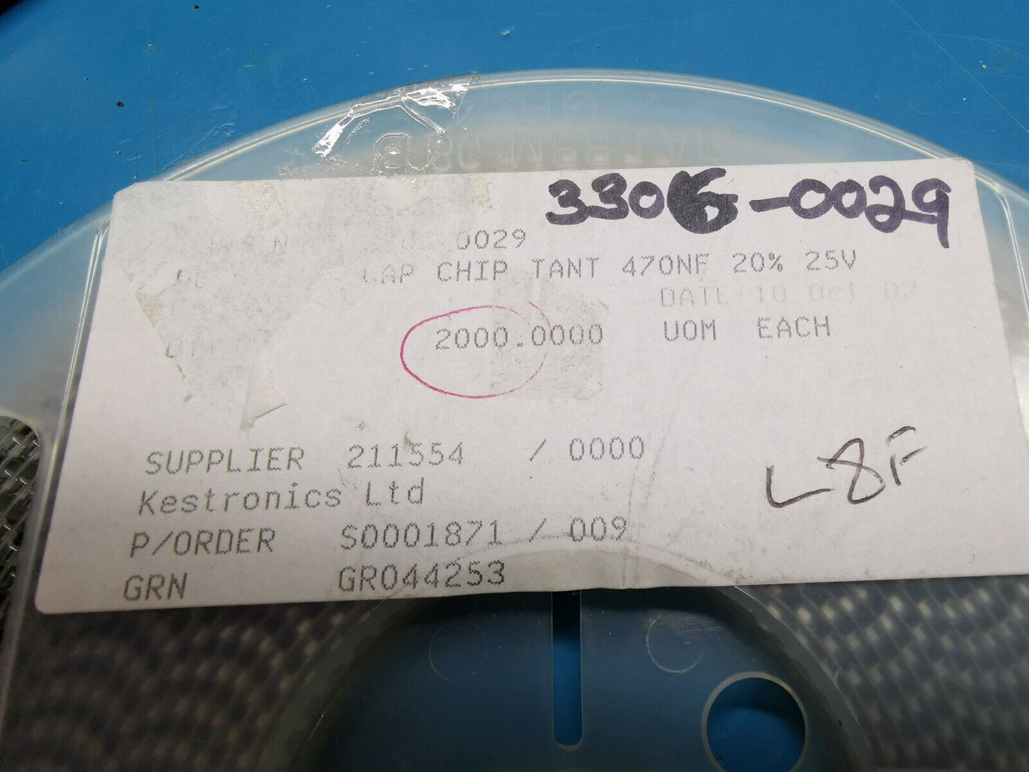 Genuine 0.47uF 25v Chip Tantalum Capacitor 2000pcs Reel