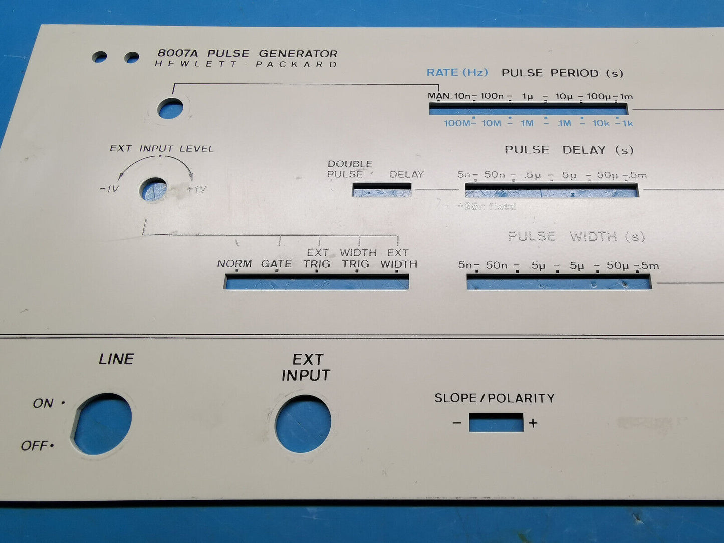 HP Agilent 8007A Pulse Generator Front Panel Metal Face
