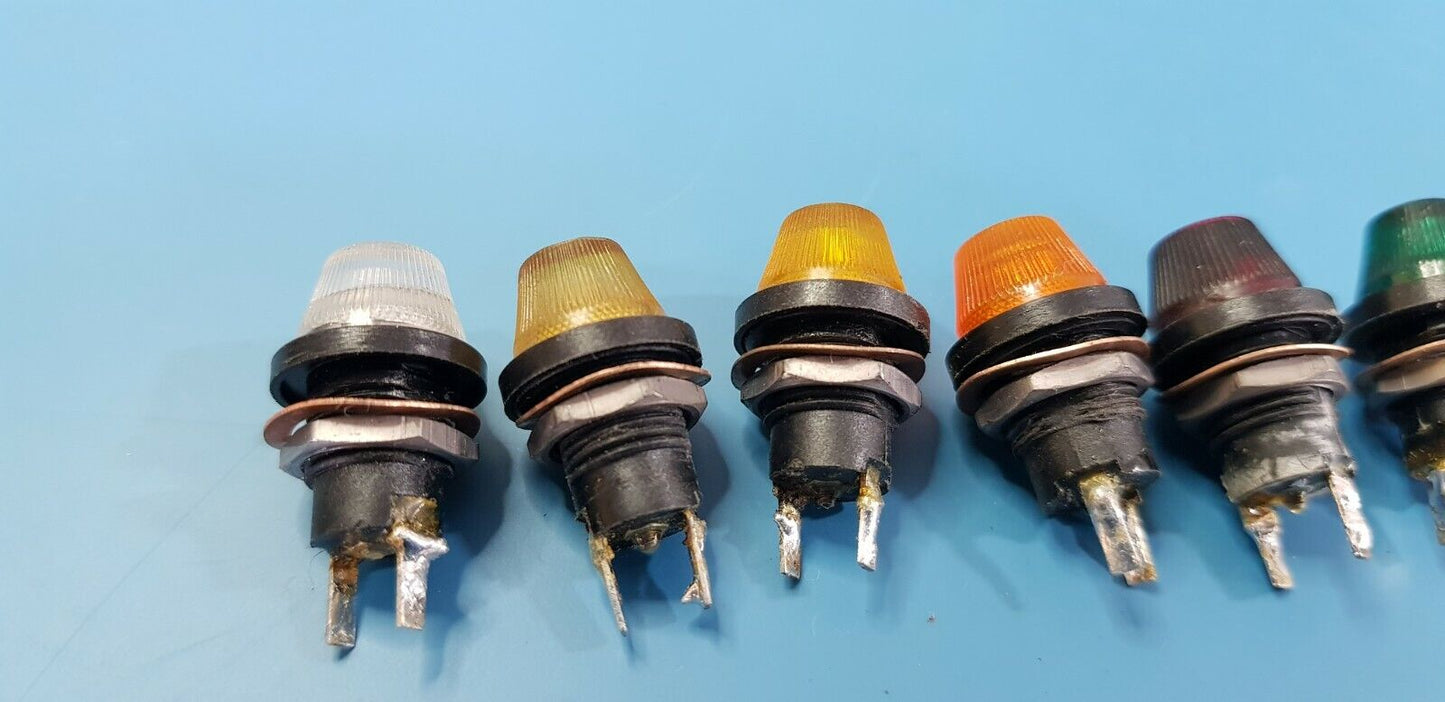 6pcs Panel Mount Indication Lights White Yellow Amber Orange Red Green EX MOD