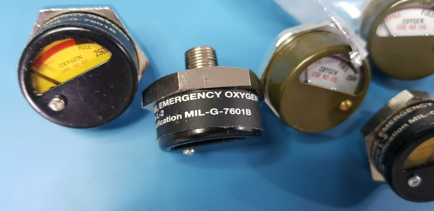 9pcs Oxygen Gauge Military Part  0 To 2500 Joblot