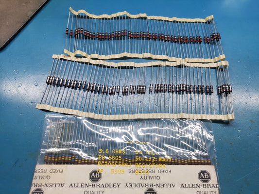 150pcs Allan Bradley Carbon Composite Resistor  3 Values 5.6R 12R 15R  0.5W