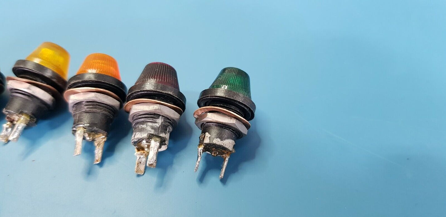 6pcs Panel Mount Indication Lights White Yellow Amber Orange Red Green EX MOD