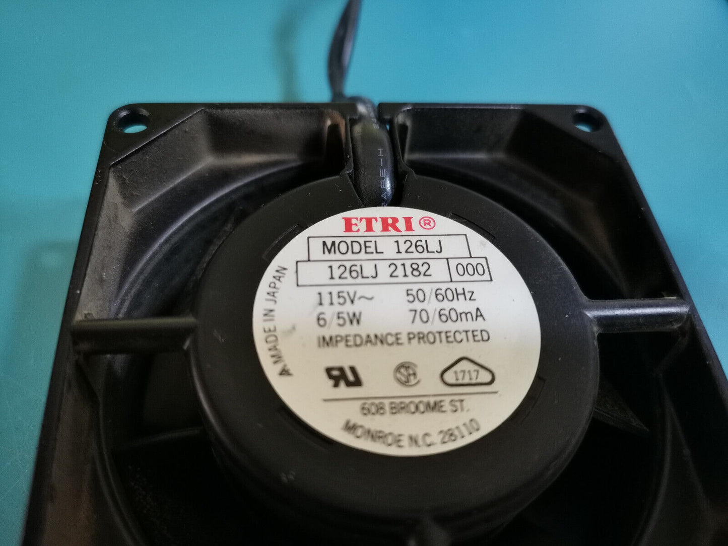ETRI 126LJ 115v Test Gear Cooling Fan 80mm x 80mm x 48mm